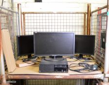 3x Lenovo Thinkcentre PC units - Monitor, Basestation, Keyboard, cables