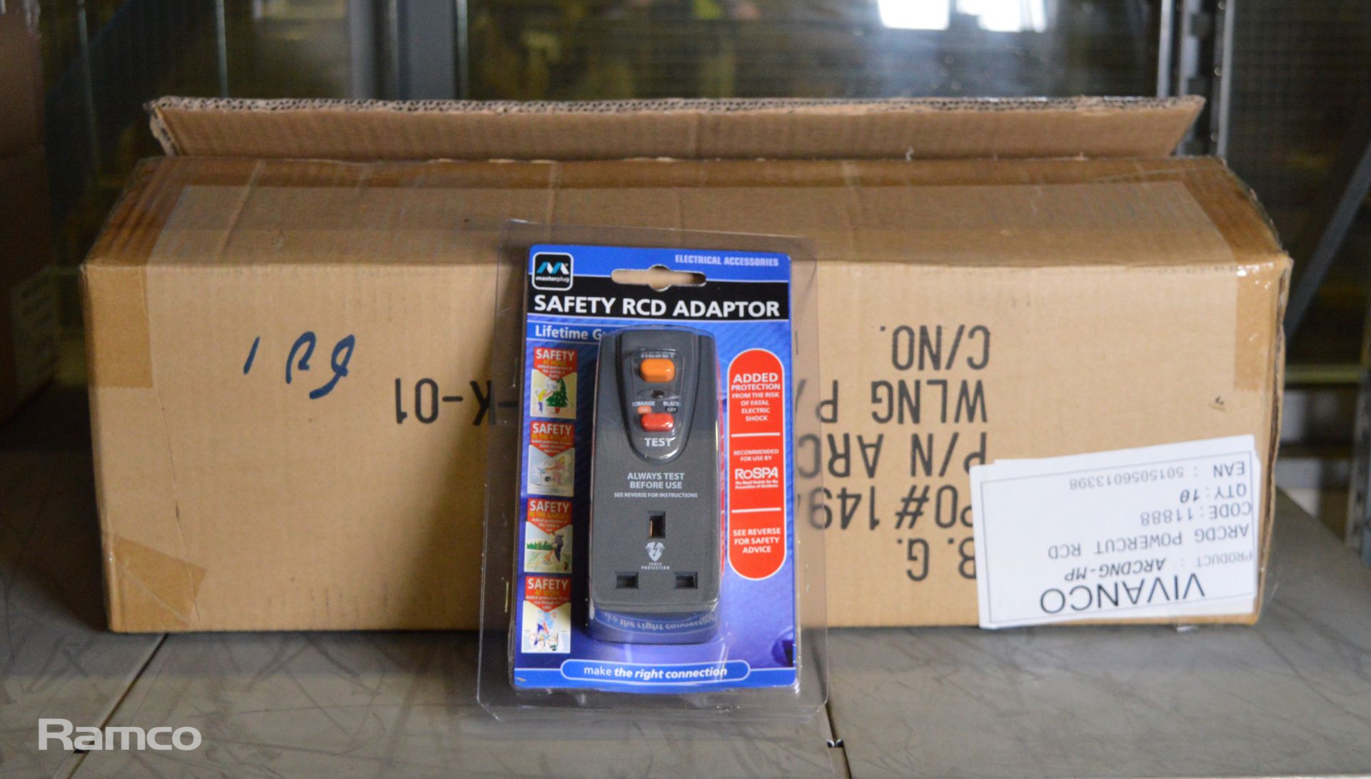Masterplug Safety RCD Adaptor Plugs 10 Per Box - 1 box