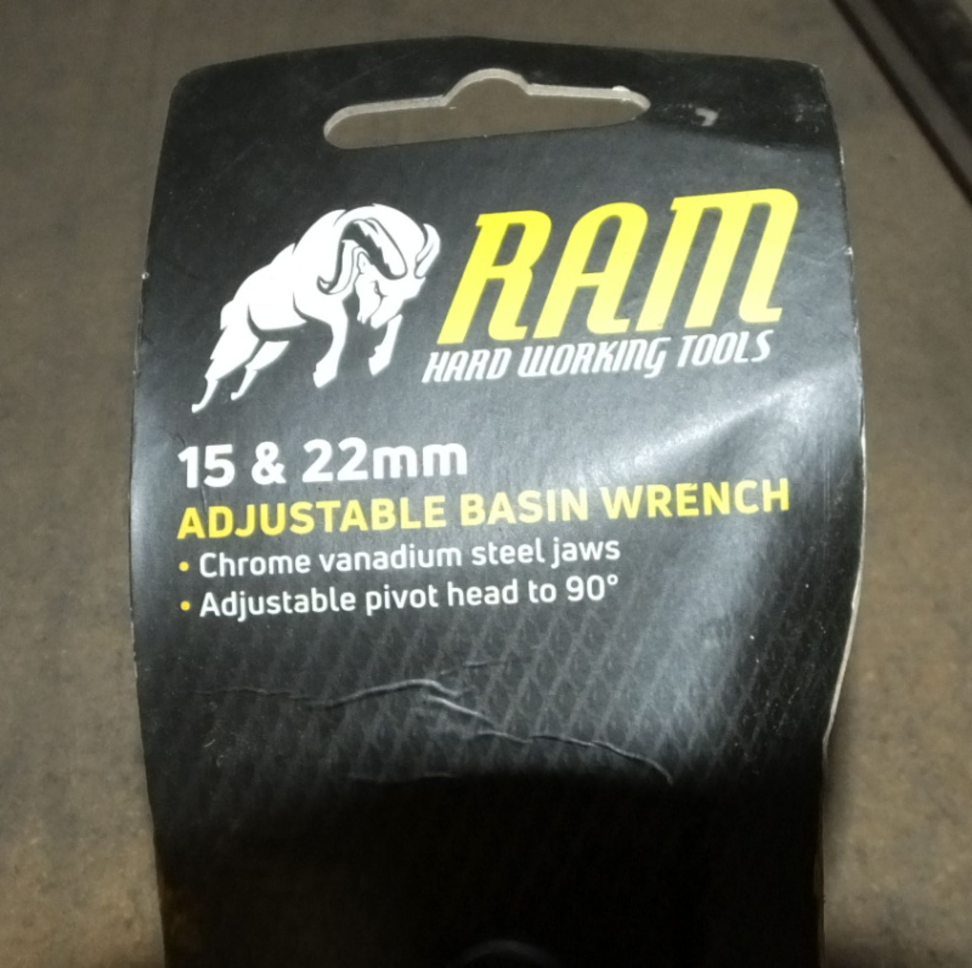 4x RAM 15 & 22m adjustable basin wrenches - Image 2 of 2