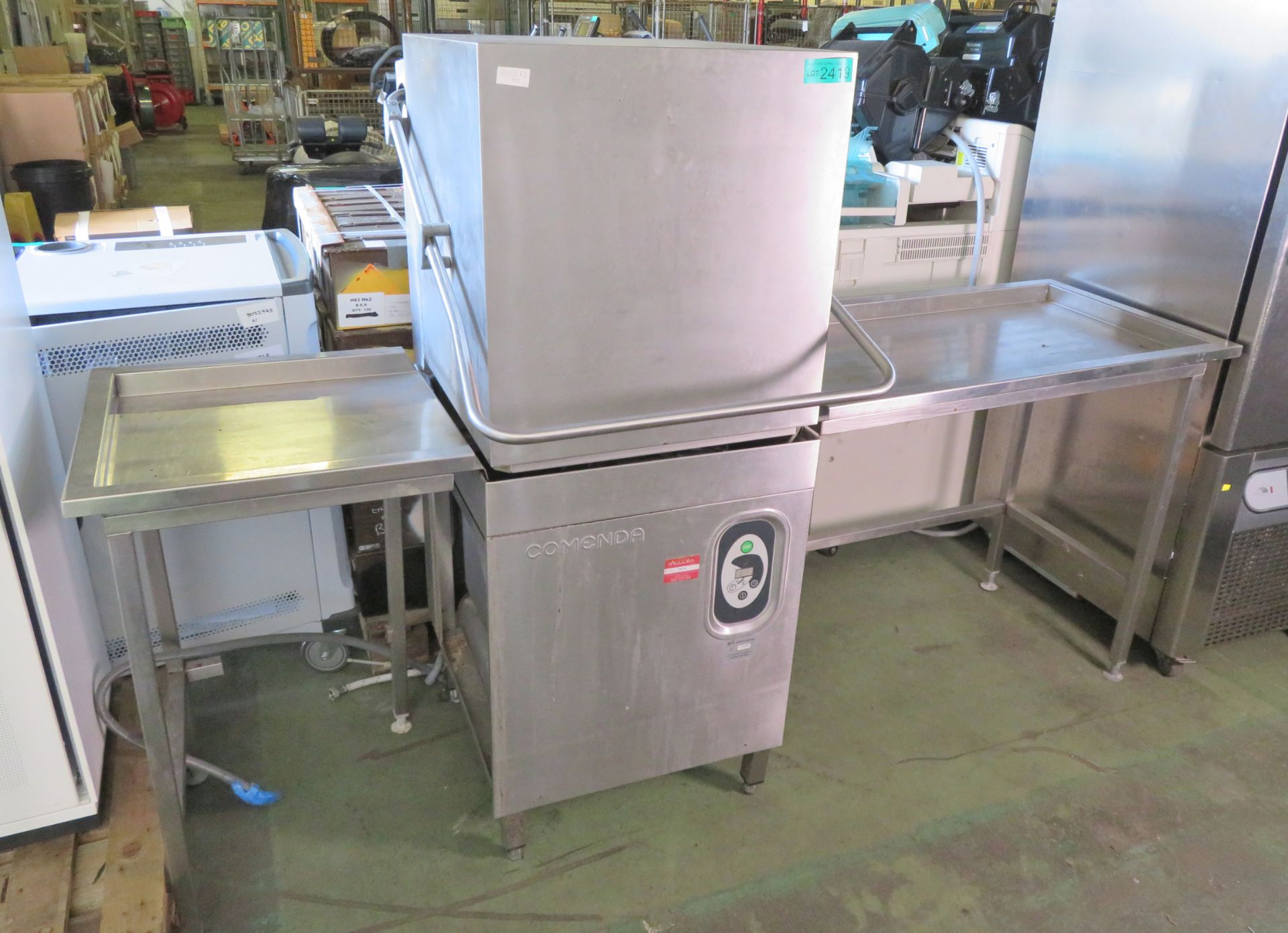 Comenda C 1300RT Dishwasher 380-400V with pre table & run off tabling