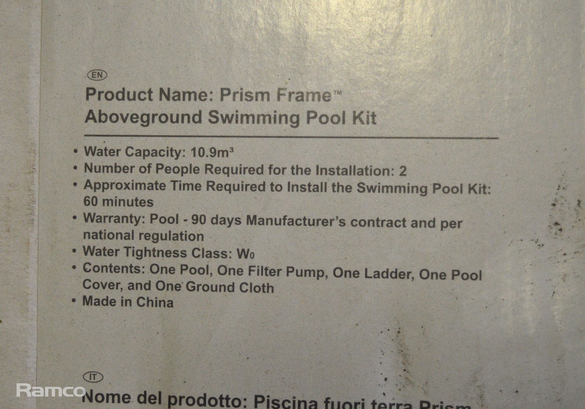 Intex Prism Frame Swimming Pool L 4860mm x W 2430mm x H 1070mm (when inflated) - Image 3 of 4