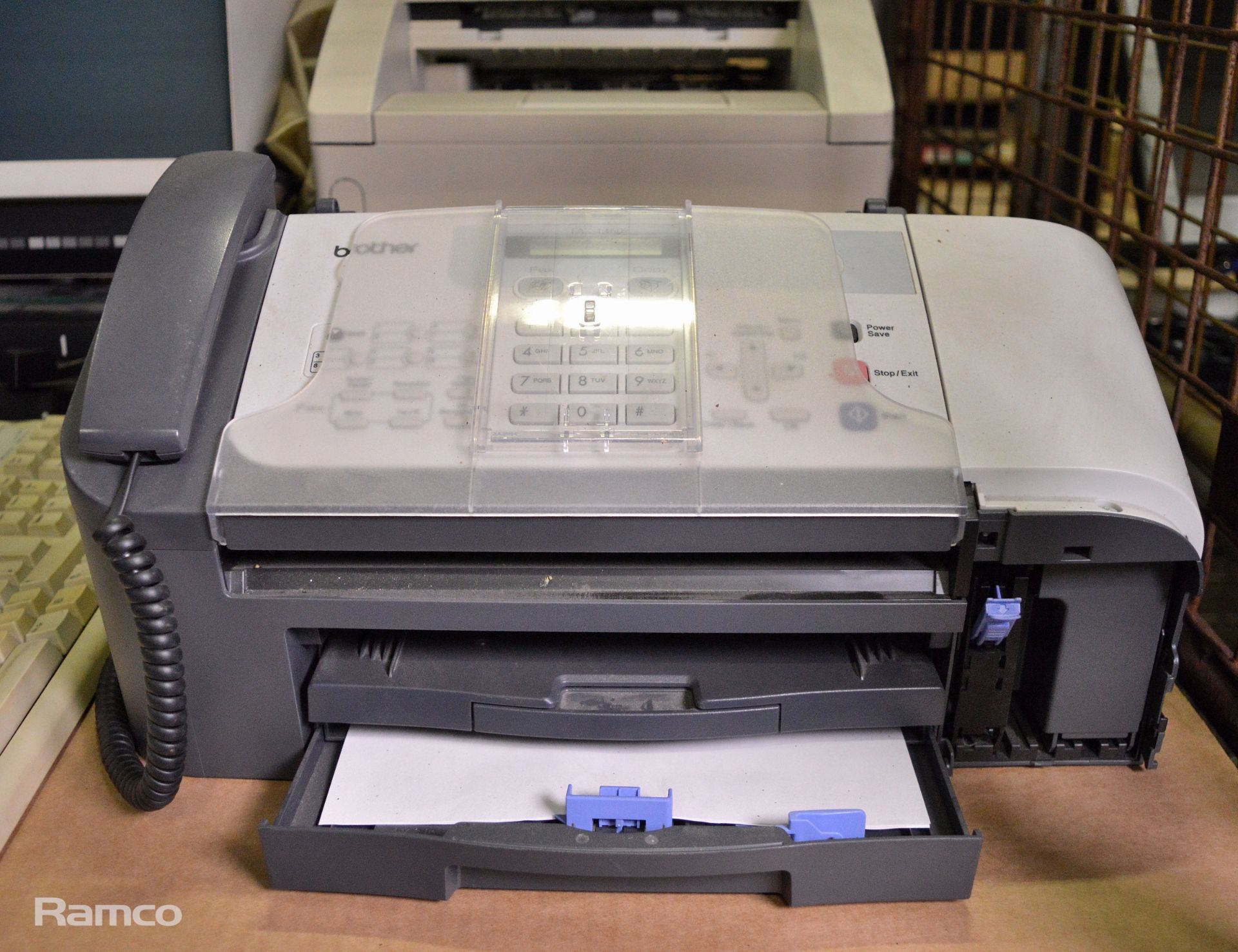 Bell & Howell microfiche reader, 2x Fax machines, desk phones, Avaya IP500 V2 network hub - Image 7 of 7