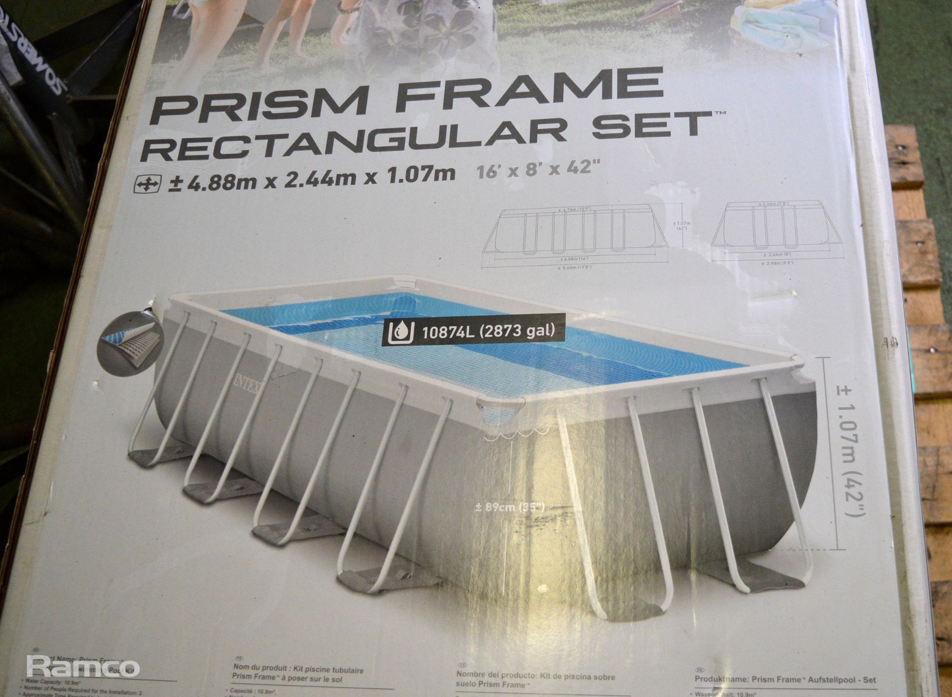 Intex Prism Frame Swimming Pool L 4860mm x W 2430mm x H 1070mm (when inflated) - Image 2 of 4