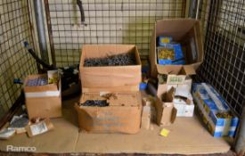 Various Size Bolts, Wood Screws, Nails,Washers, 9x Flexible Hose & Tubing