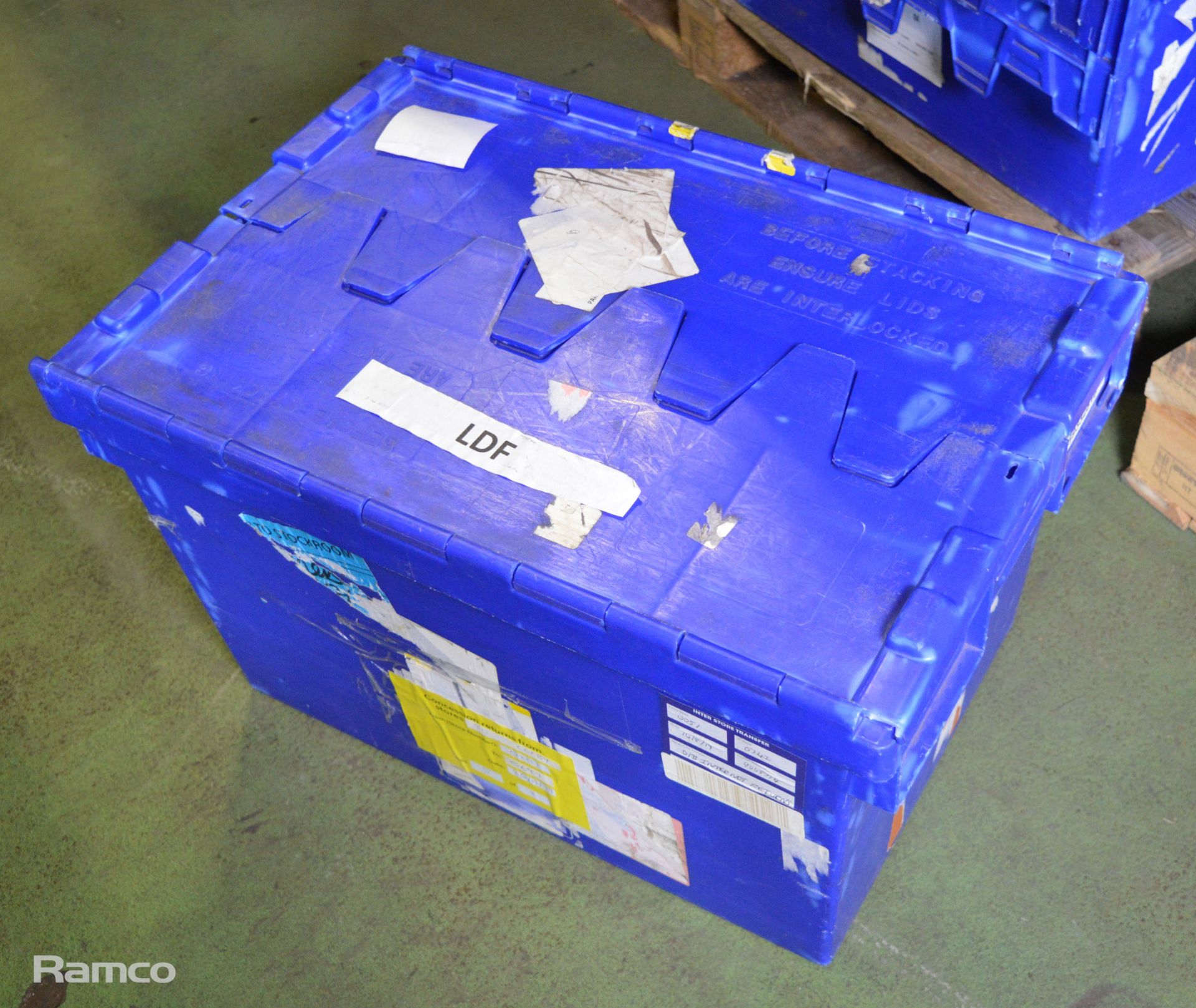 60x Plastic Tote Boxes With Attached Lid L 600mm x W 400mm x H 350mm - Image 2 of 3