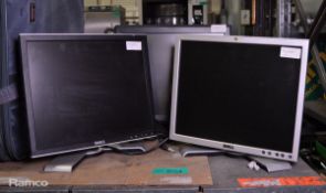 2x Dell 1708FPt 19 Inch Monitors 100-240V 50/60HZ, Elo Touch Systems E629992