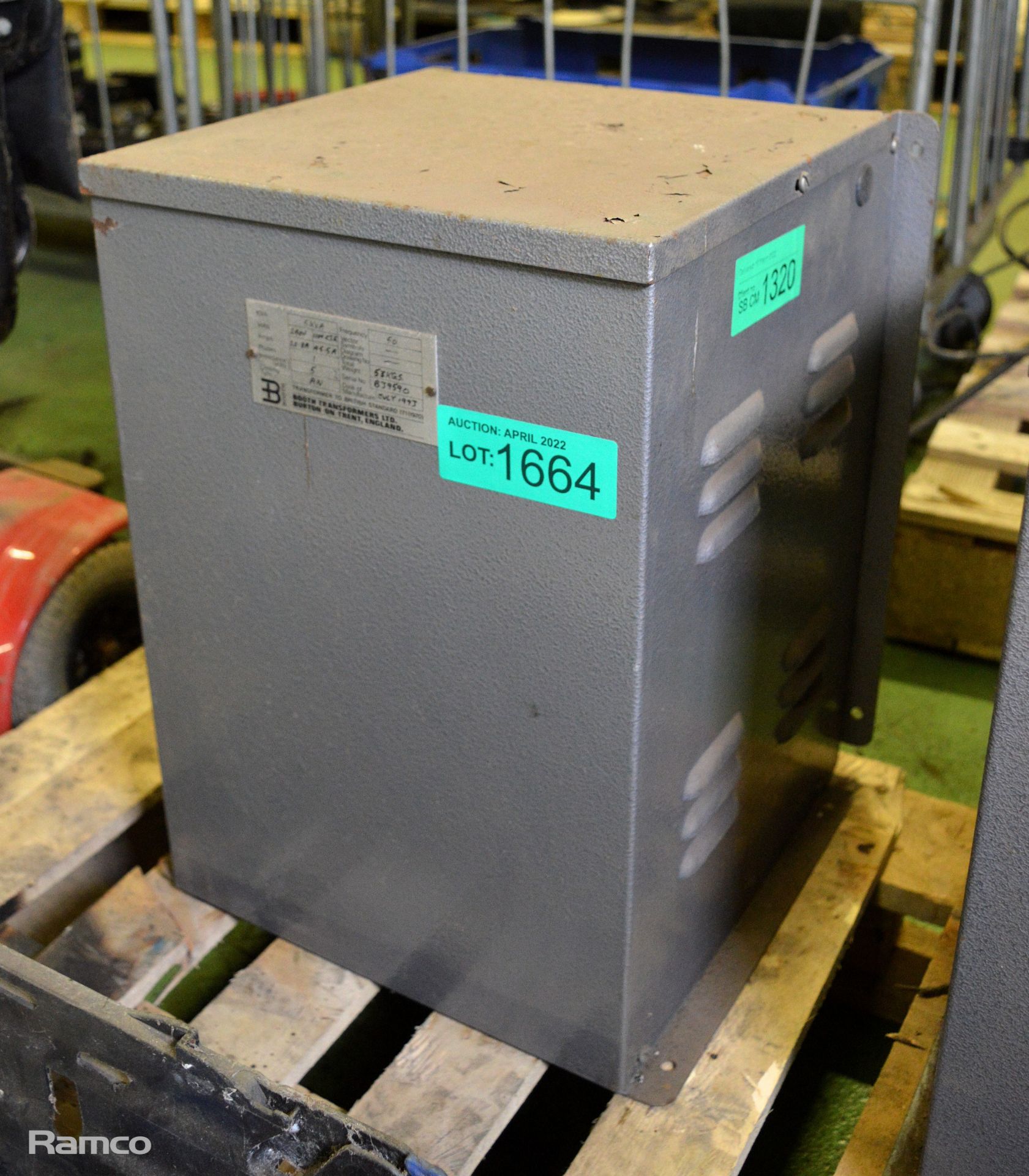 Booth Transformers Ltd 5KVA - 240V - 110V CTE - 20.8A - 45.5A - Image 2 of 3