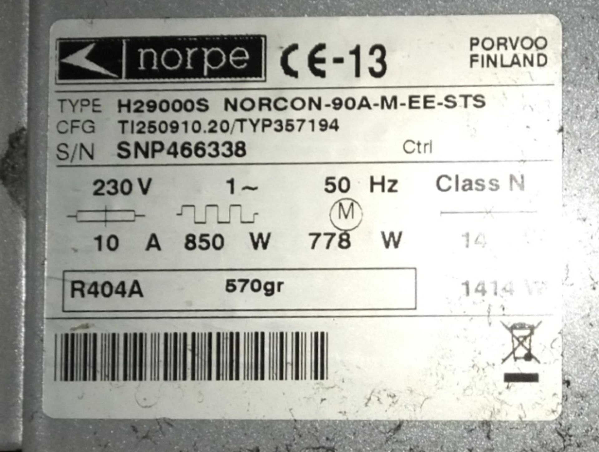 Norpe R404A Fridge Display Unit - L 890mm x W 760mm x H 1320 mm - Image 5 of 5