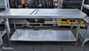 Stainless Steel Table With Lower Shelf L 2070mm x W 600mm x H 900mm