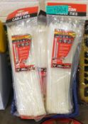 Cable ties - white - 15 inch / 380mm - 200 per pack - 6 packs
