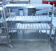 Stainless Steel Shelving On Wheels L 1500mm x W 580mm x H 1480mm