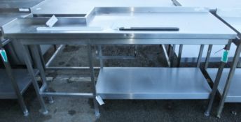 Stainless Steel Countertop With Splashback L 1860mm x W 650mm x H 960mm, 2x Magnetic Knife Racks