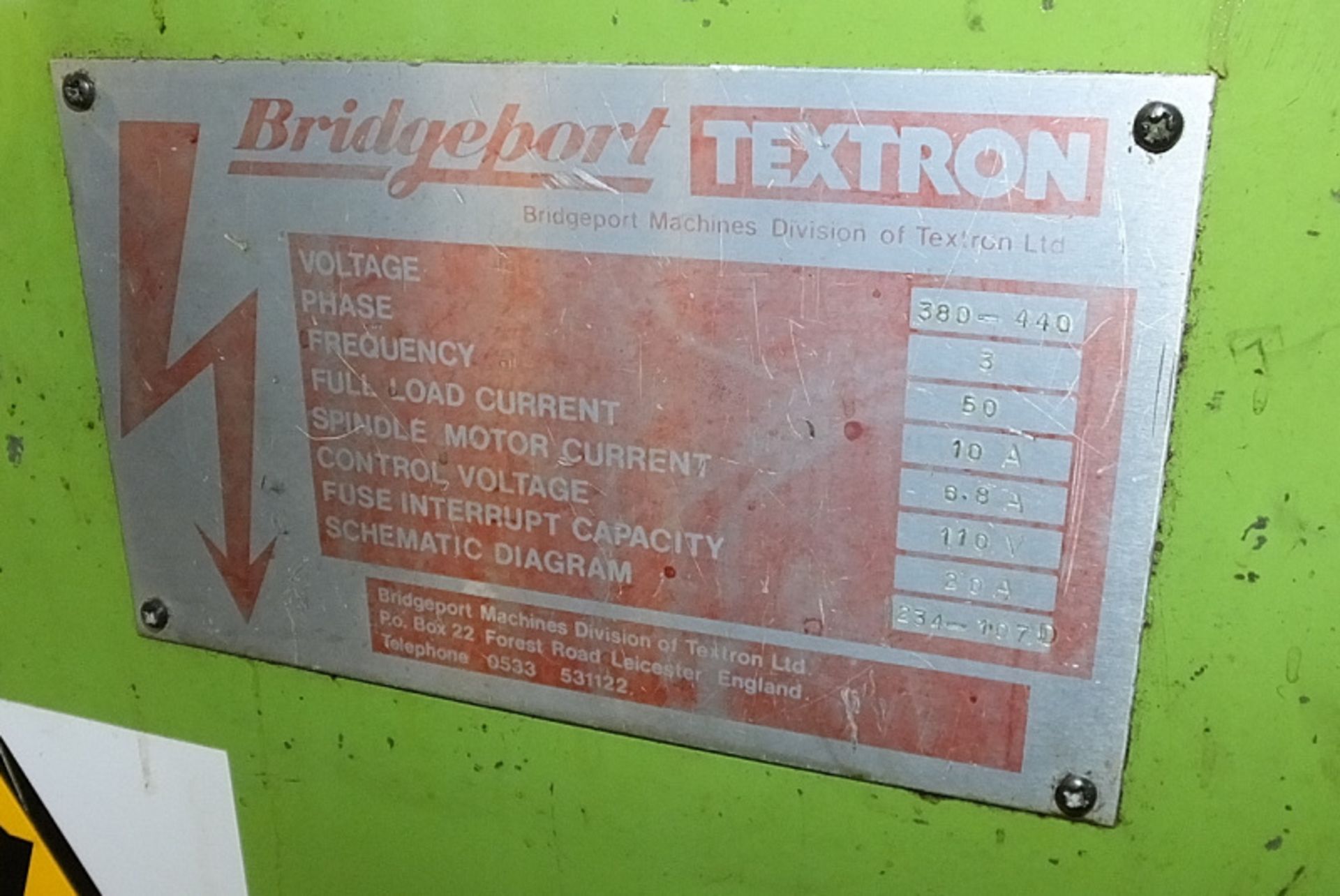 Bridgeport 1S milling machine - serial numbers - machine 102650185 & head unit S328 - Image 15 of 18