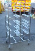 Stainless Steel Tray Trolley Double L 560mm x W 860mm x H 1720mm