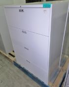 4 Drawer White Filing Cabinet L 900mm x W 470mm x H 1330mm