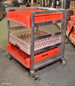 Stainless Steel Dishwasher Tray Trolley L 510mm x W 600mm x H 710mm