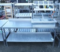 Stainless Steel Preparation Table With Lower Shelf L 1800mm x W 700mm x H 900mm, Stainless Steel Cut