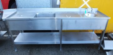 Stainless Steel Sink & Hand Wash Basin Countertop L 2660mm x W 655mm x H 950mm