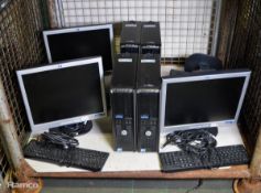 4x Dell Optiplex 360 PC base stations, HP Monitors, keyboards, mice