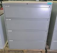 4 Drawer Grey Filing Cabinet L 1070mm x W 460mm x H 1330mm