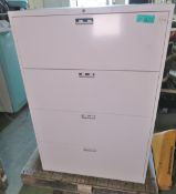 4 Drawer White Filing Cabinet - L 900mm x W 470mm x H 1330mm