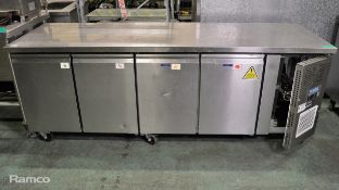 Polar Refrigeration undercounter 4 door fridge - L 2230 mm x D 700mm x H 850mm