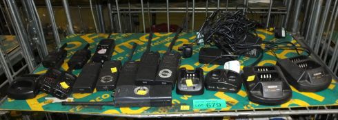 Various Two Way Radios And Chargers