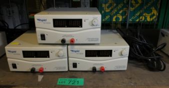 3x Rapid PS 1525S Switch Mode DC Regulated Power Supplies