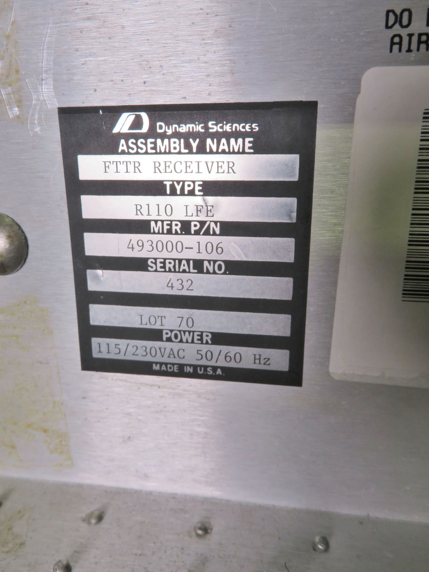 Dynamic Sciences R-110B/LFE 100 Hz - 1 GHz Receiver System - Image 5 of 5