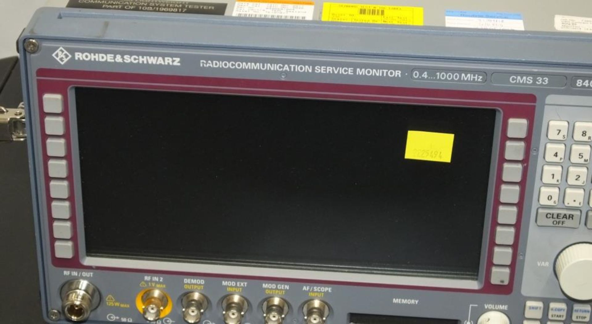 Rohde & Schwarz Radio Communications monitor 0.4 - 1000mhz - CMS33 - 840.0009.34 antenna base in cov - Image 3 of 16