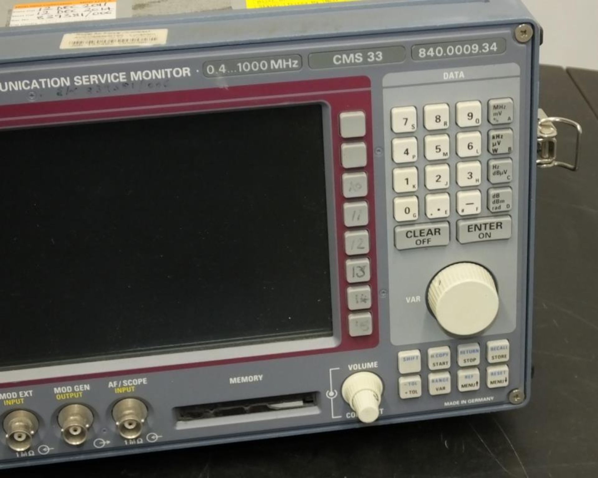 Rohde & Schwarz Radio Communications monitor 0.4 - 1000mhz - CMS33 - 840.0009.34, antenna base in co - Image 5 of 9