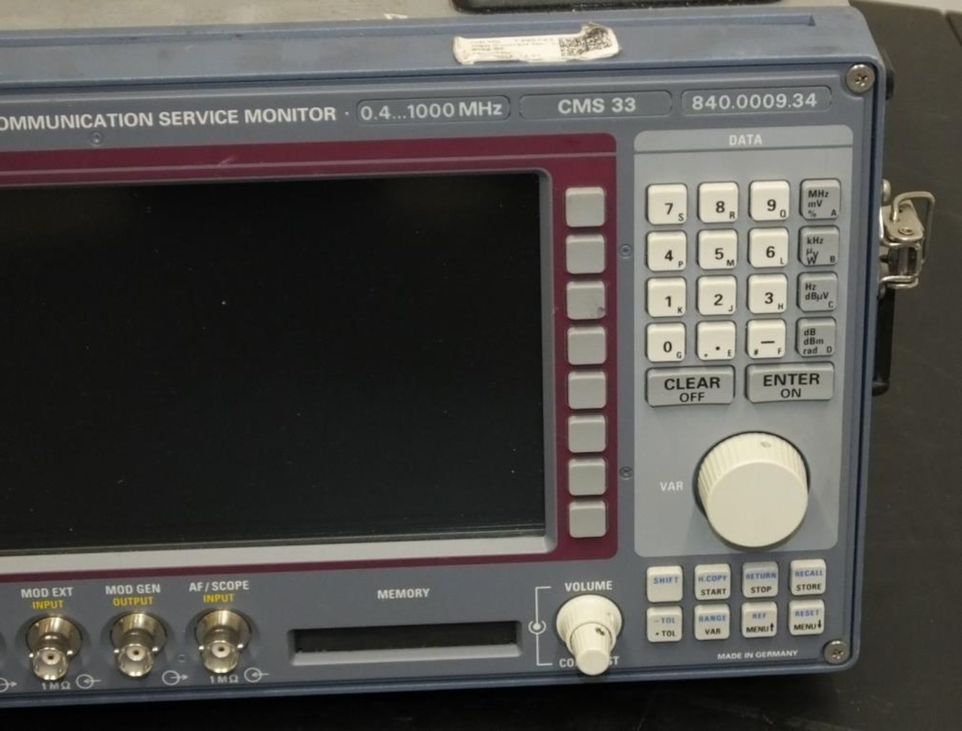 Rohde & Schwarz Radio Communications monitor 0.4 - 1000mhz - CMS33 - 840.0009.34, antenna base in co - Image 4 of 9
