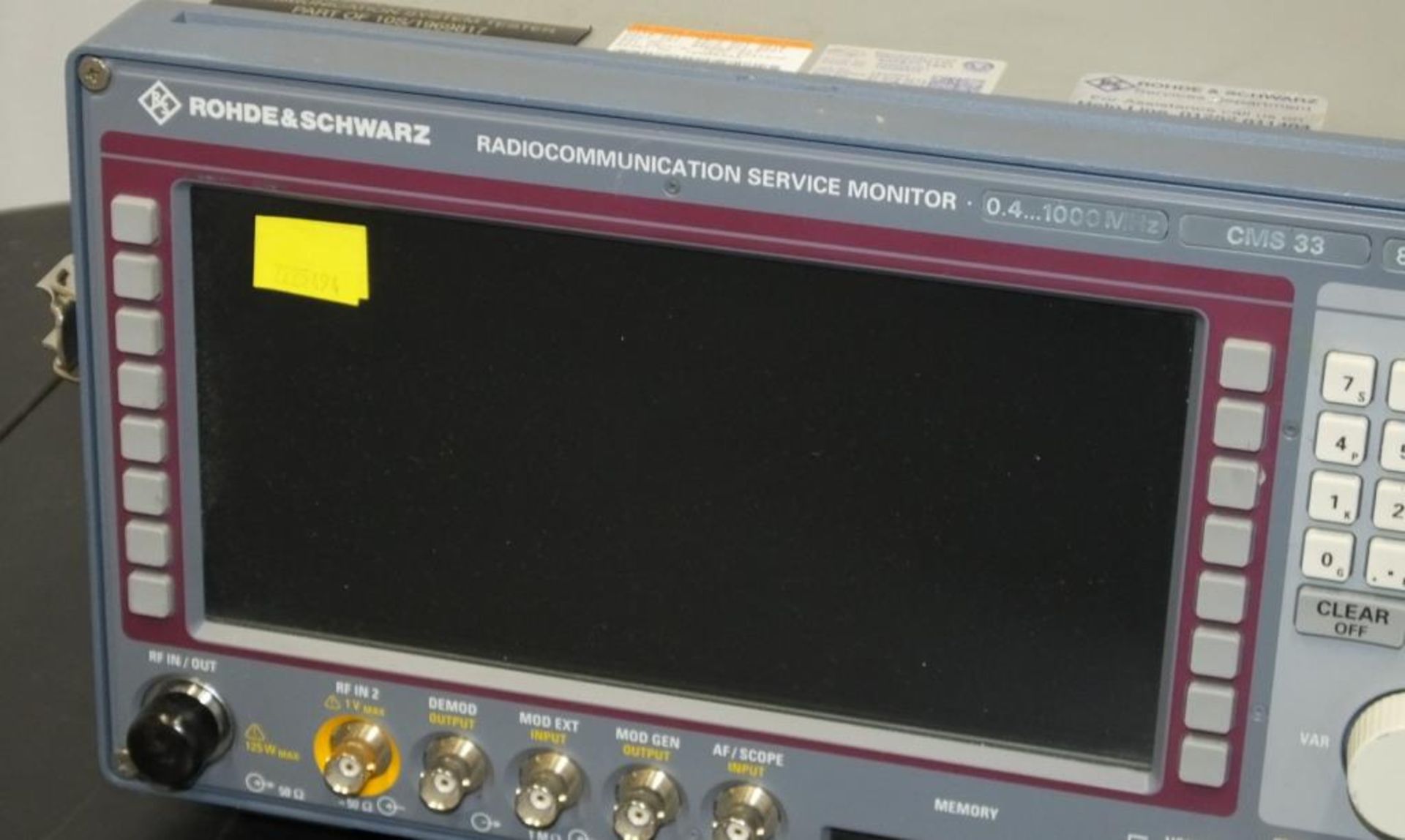 Rohde & Schwarz Radio Communications monitor 0.4 - 1000mhz - CMS33 - 840.0009.34, antenna base in co - Image 3 of 9