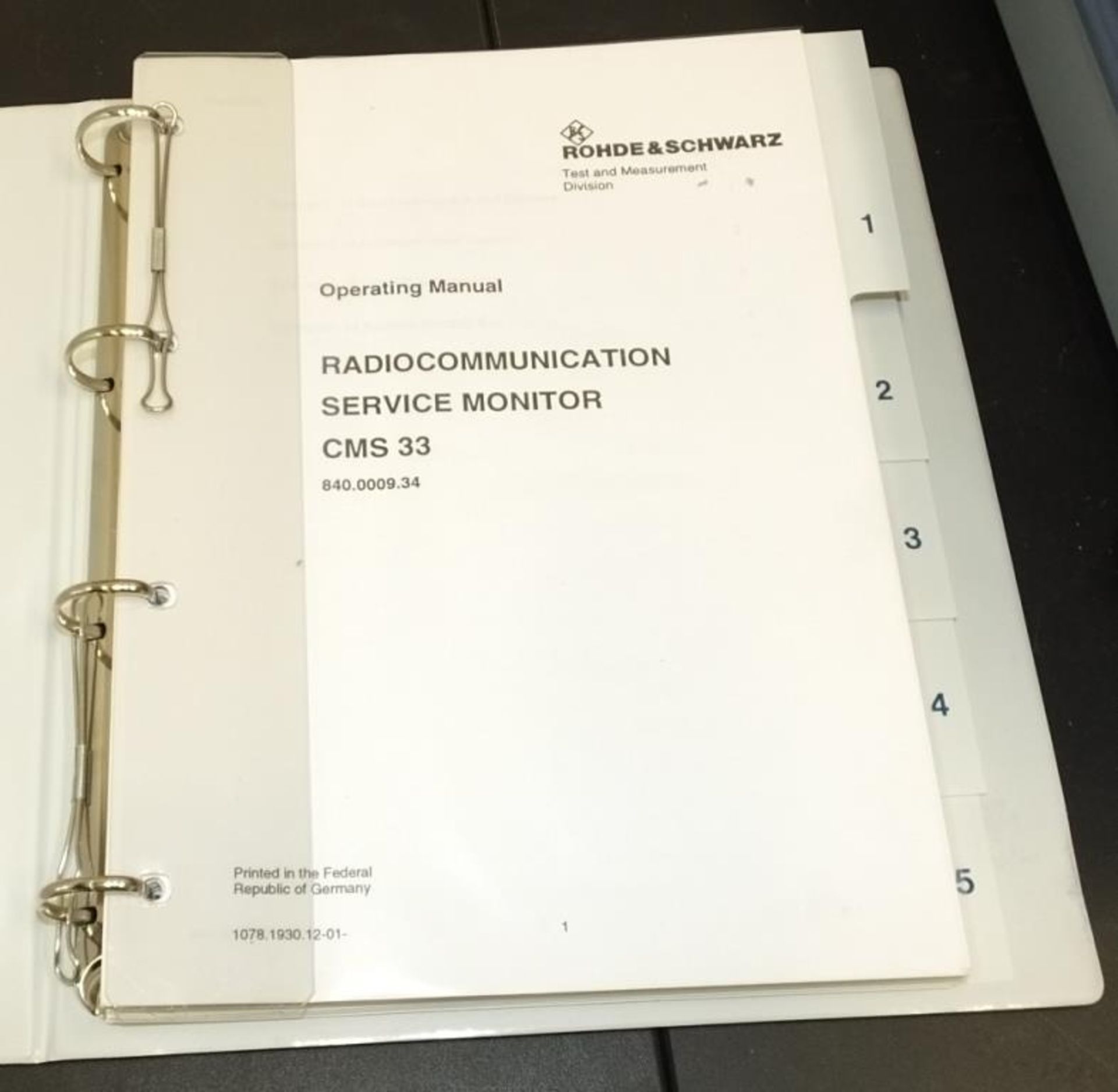 Rohde & Schwarz Radio Communications monitor 0.4 - 1000mhz - CMS33 - 840.0009.34, antenna base in co - Image 13 of 17