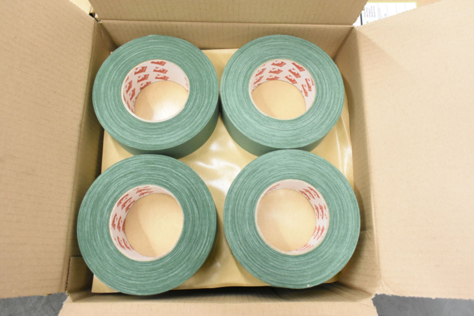 Scapa 3302 Pro Tape - Olive Green - 50mm x 50M rolls - 16 rolls per box - 1 box - manufactured 01/03 - Image 2 of 4