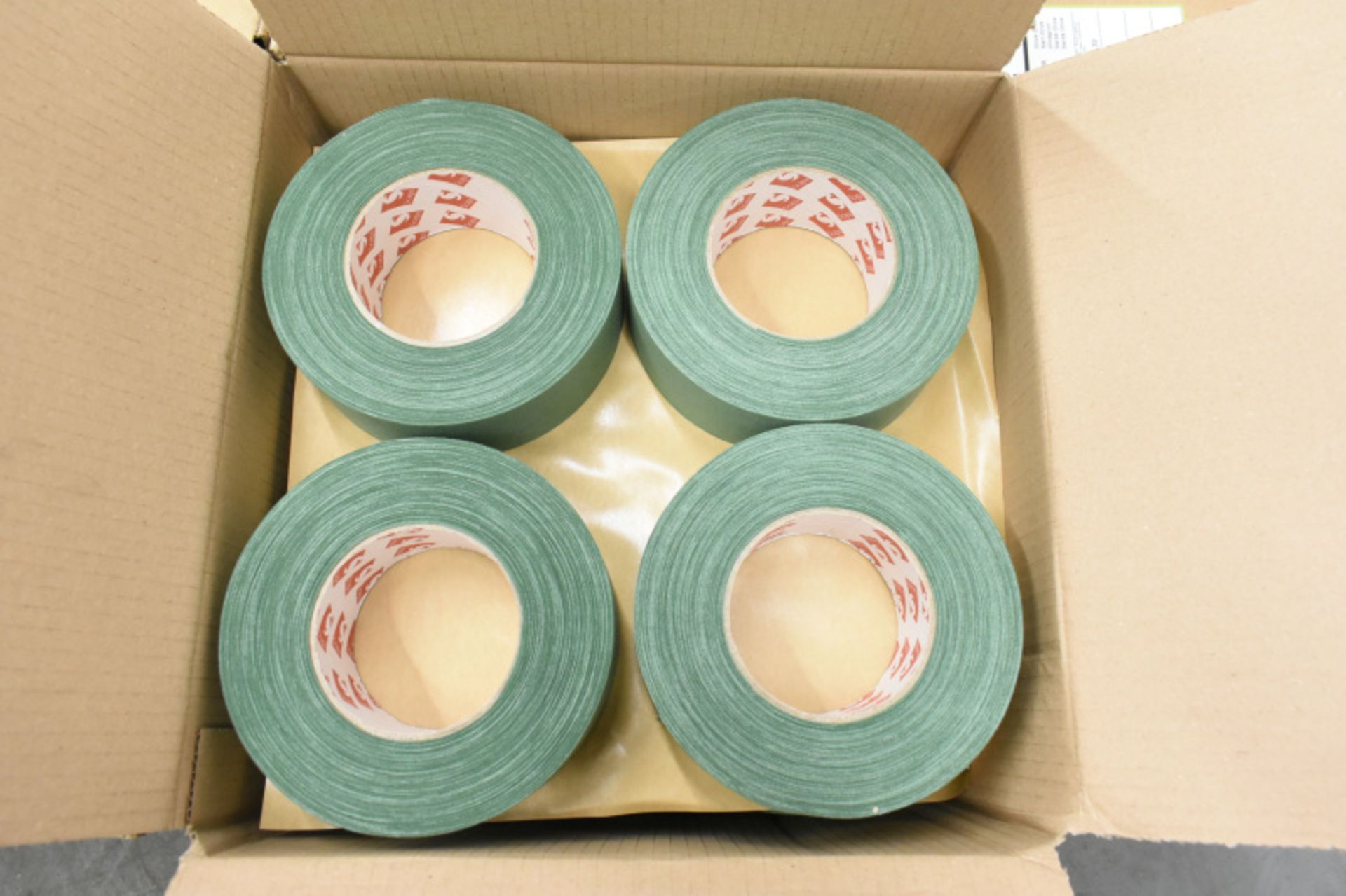 Scapa 3302 Pro Tape - Olive Green - 50mm x 50M rolls - 16 rolls per box - 1 box - manufactured 05/11 - Image 2 of 4