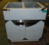 Parry 1887 mobile servery with double bain marie 845 x 625 x 975mm - damage to panels - see pictures