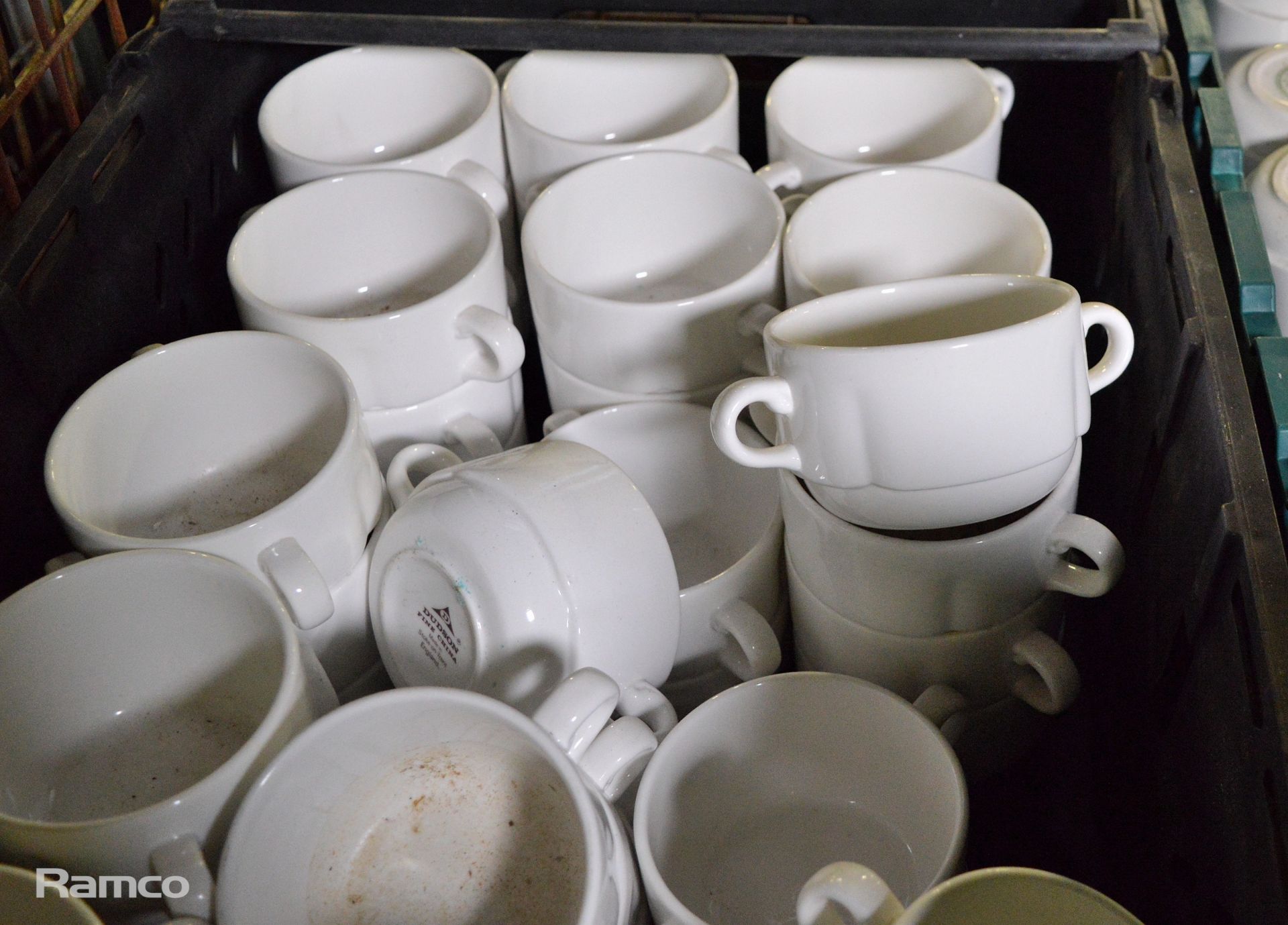 Various Crockery - White Tea & Coffee Cups, saucers, soup bowls - Image 3 of 5