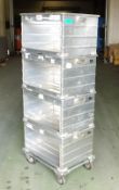 4 tier aluminium stackable storage on castors 70 x 50 x 180cm