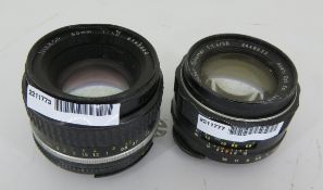 Nikon Nikkor 28mm 1:1.8 2135204 Camera Lens No Caps, Asahi Super-Takumar 1:1.4/50 Camera Lens s24486