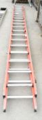 Aluminium double ladder 19 rung each section