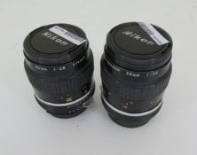 2x Nikon Nikkor 55mm 1:2.8 Camera Lens L 70 x W 60 x H 60mm