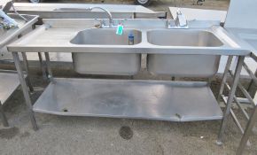 Double sink unit 180 x 65 x 120cm