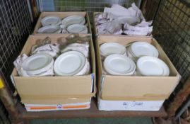 Approx 200x Assorted crockery including dinner and side plates
