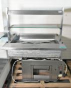 Stainless steel counter server L 98 x W 77 x H 132cm & gantry