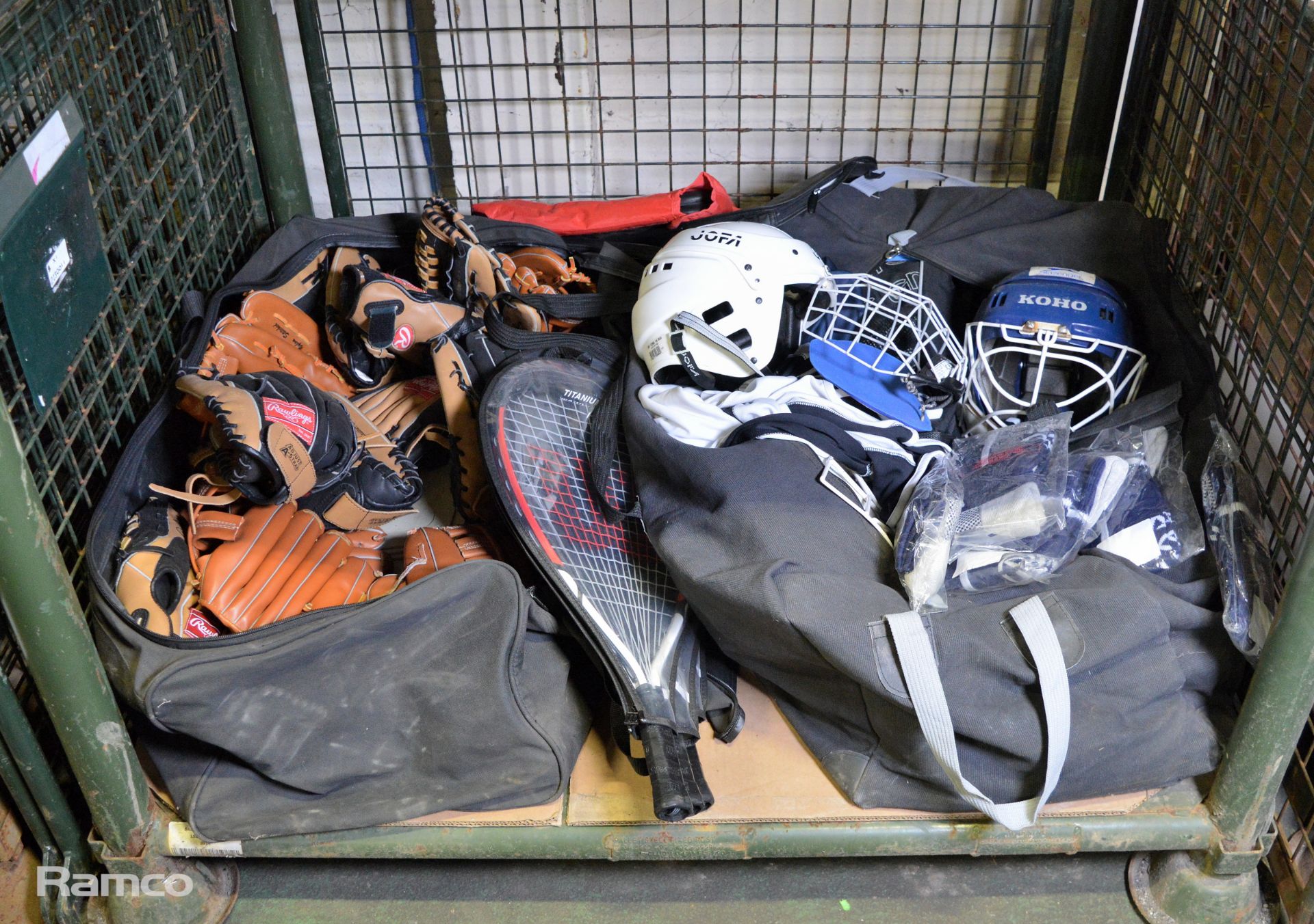 Sports equipment - kits, battens, rackets, cones, mits