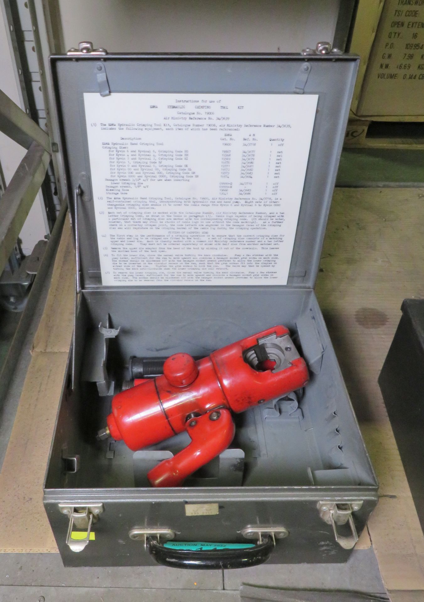 Erma Limited Hydraulic Crimping Tool