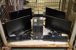 4x Lenovo Thinkcentre PC Sets