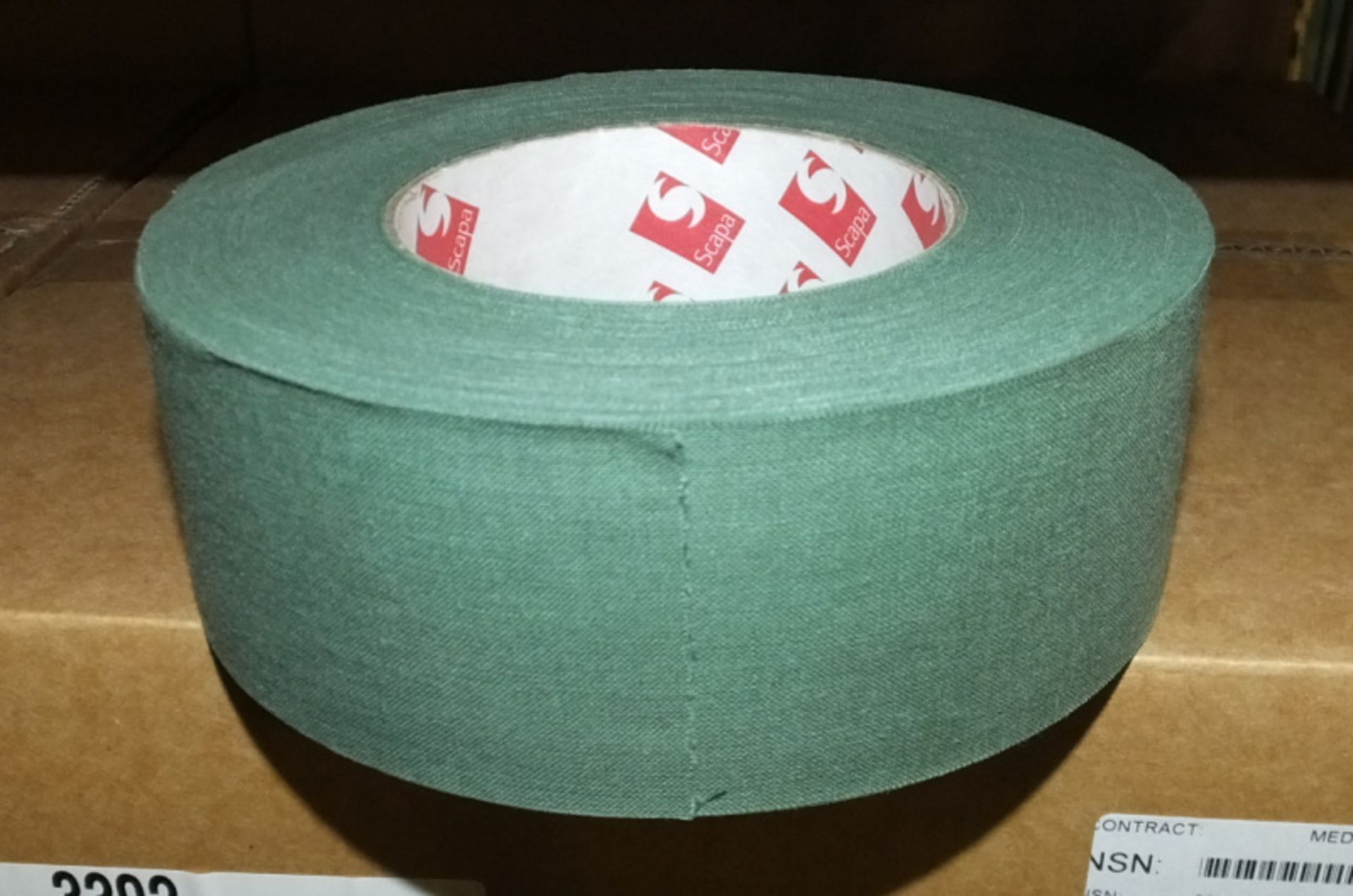 Scapa Tape 3302 - Olive Green - 50mm x 50M - 16 rolls per box - 2 boxes - Image 2 of 3