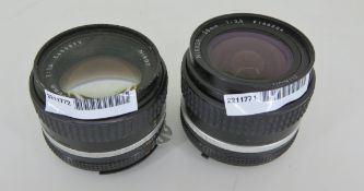 Nikon Nikkor 28mm 1:3.5 2135204 Camera Lens No Caps, Nikon Nikkor 50mm 1:1.4 5450873 Camera Lens No